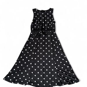 Anne Klein Black Dress with White polka dots